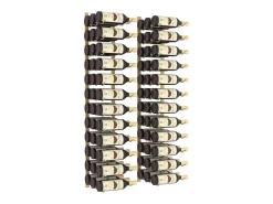 Garrafeira de parede para 36 garrafas 2 pcs ferro dourado PT832369