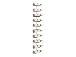 Garrafeira de parede para 10 garrafas metal branco PT394305