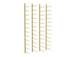 Garrafeira de parede para 24 garrafas 2 pcs ferro dourado PT811870