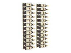 Garrafeira de parede para 24 garrafas 2 pcs ferro dourado PT811870