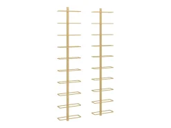 Garrafeira de parede para 10 garrafas metal dourado PT329565