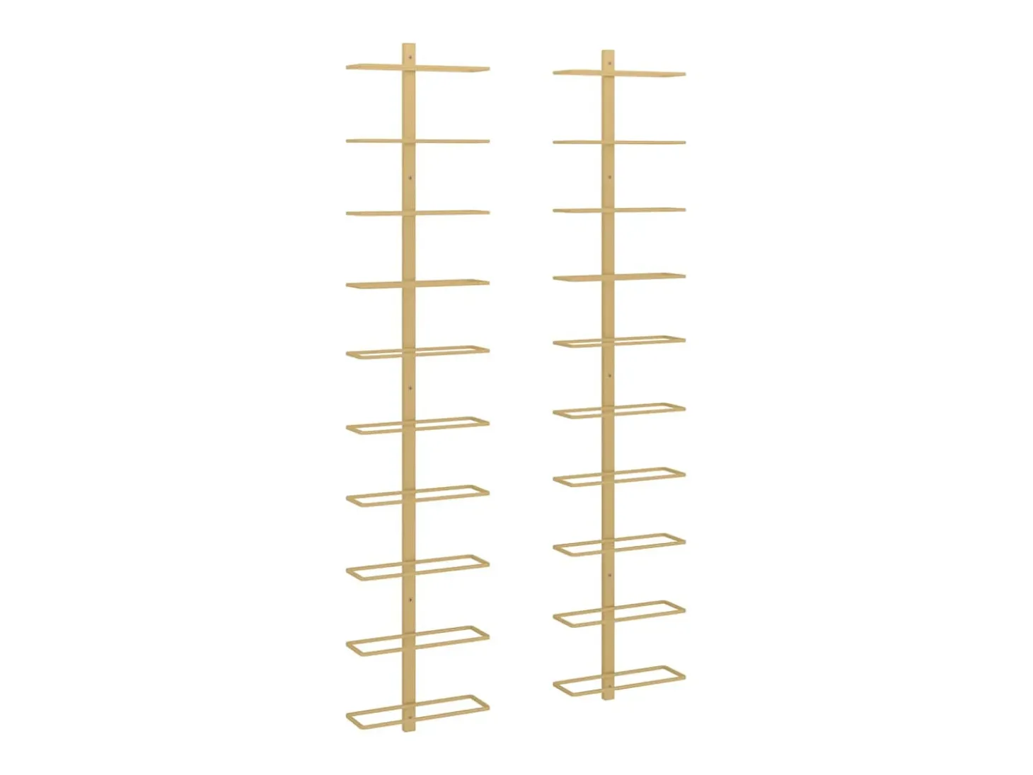 Garrafeira de parede para 10 garrafas metal dourado PT329565