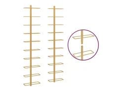 Garrafeira de parede para 10 garrafas metal dourado PT329565
