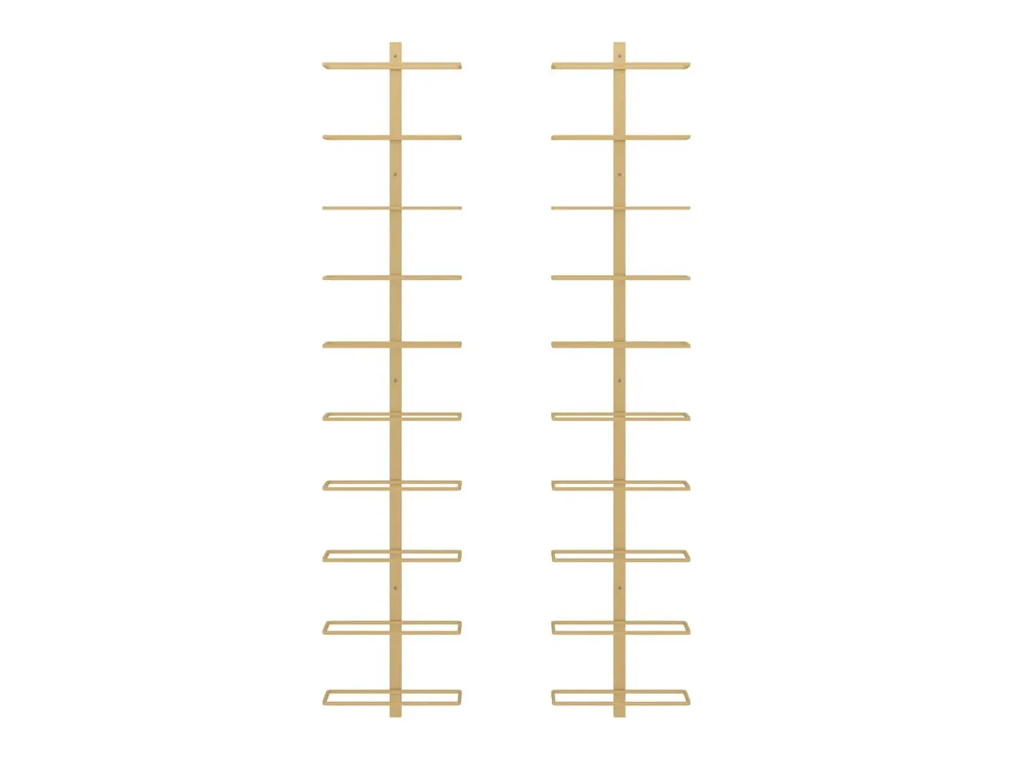 Garrafeira de parede para 10 garrafas metal dourado PT329565