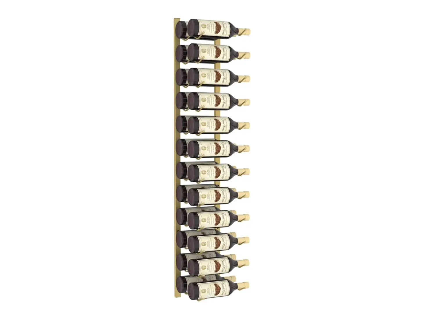 Garrafeira de parede para 24 garrafas ferro dourado PT105394