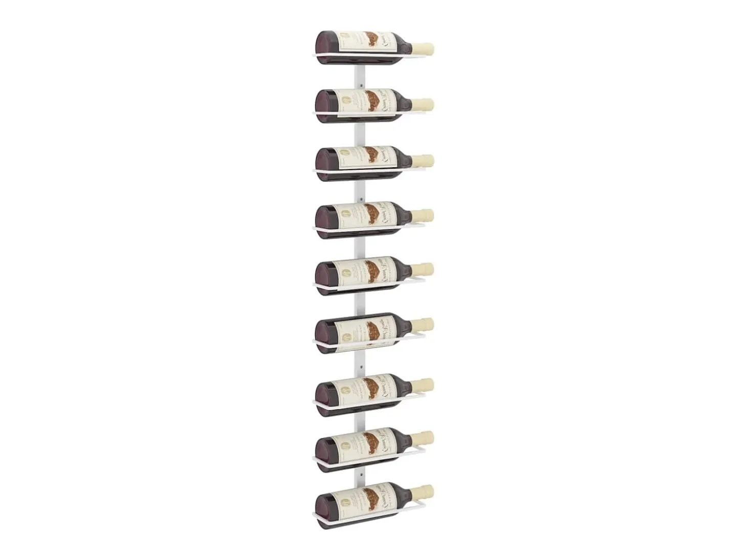 Garrafeira de parede para 9 garrafas ferro branco PT922216