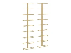 Garrafeira de parede para 9 garrafas 2 pcs ferro dourado PT317155