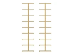 Garrafeira de parede para 9 garrafas 2 pcs ferro dourado PT317155