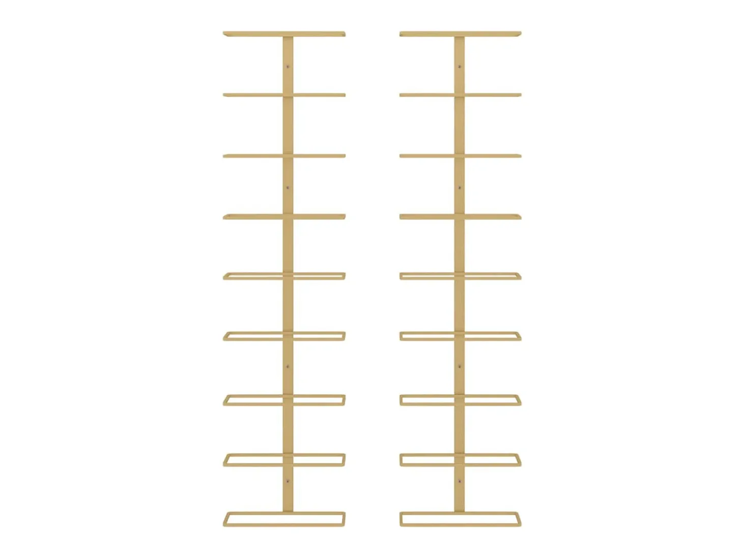 Garrafeira de parede para 9 garrafas 2 pcs ferro dourado PT317155
