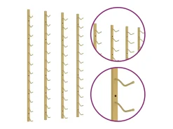 Garrafeira de parede para 12 garrafas 2 pcs ferro dourado PT817206
