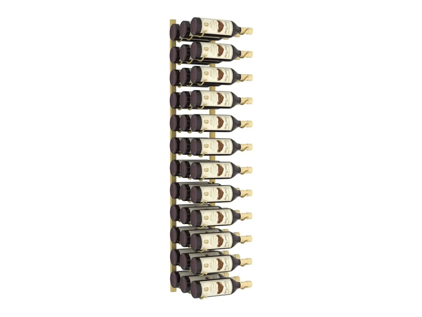Garrafeira de parede para 36 garrafas ferro dourado PT835230