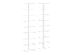 Garrafeira de parede para 9 garrafas 2 pcs ferro branco PT719530
