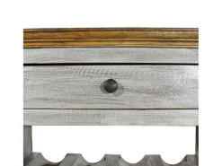 Garrafeira madeira reciclada maciça 55x23x85 cm PT954208