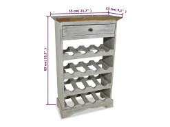 Garrafeira madeira reciclada maciça 55x23x85 cm PT954208