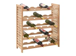 Garrafeira p/ 25 garrafas madeira de nogueira maciça 63x25x73cm PT959763