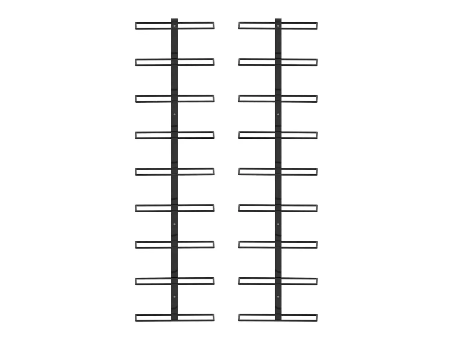 Garrafeiras de parede para 18 garrafas 2 pcs ferro preto PT514918