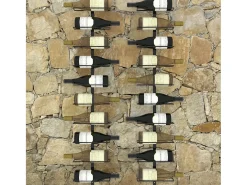 Garrafeiras de parede para 20 garrafas 2 pcs metal preto PT157005