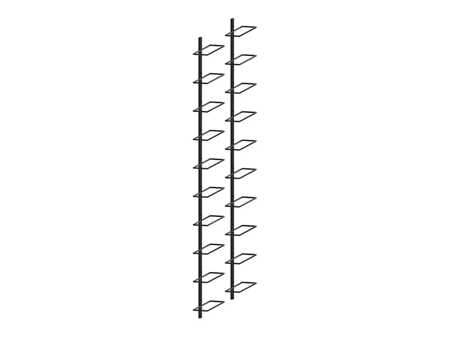 Garrafeiras de parede para 20 garrafas 2 pcs metal preto PT157005