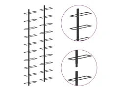 Garrafeiras de parede para 20 garrafas 2 pcs metal preto PT157005
