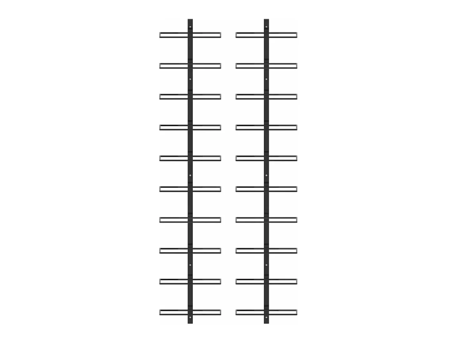Garrafeiras de parede para 20 garrafas 2 pcs metal preto PT157005