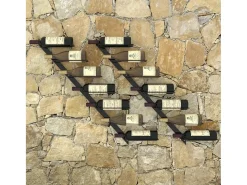 Garrafeiras de parede para 14 garrafas 2 pcs metal preto PT676488