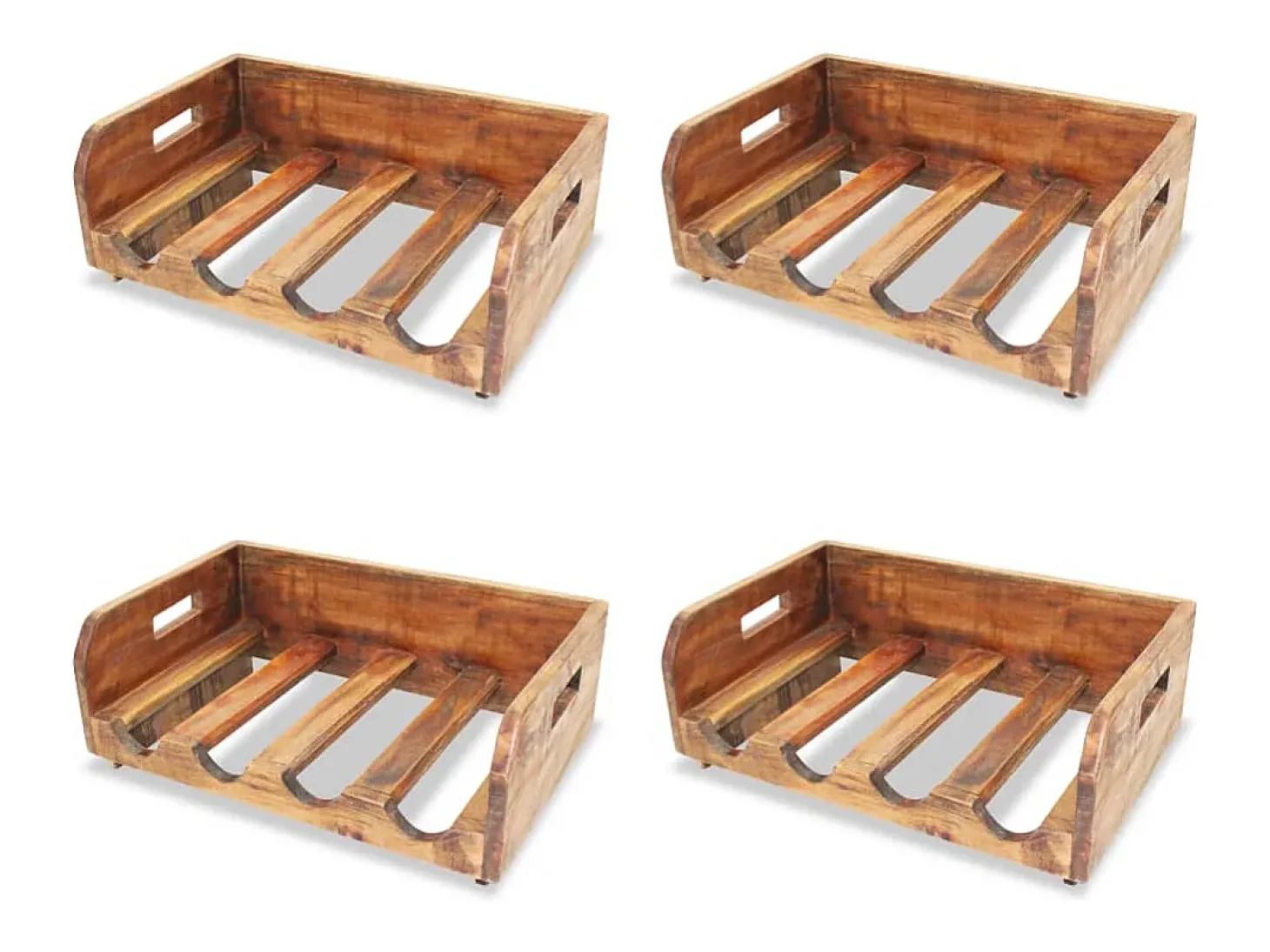 Garrafeiras para 16 garrafas 4 pcs madeira recuperada maciça PT951533