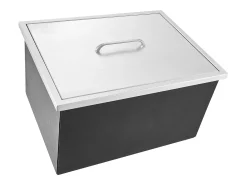 Geladeira Embutida SucceBuy, 56 x 43 x 30 cm, Geladeira de Aço Inoxidável com Tampa, Caixa de Gelo