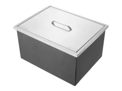 Geladeira Embutida SucceBuy, 56 x 43 x 30 cm, Geladeira de Aço Inoxidável com Tampa, Caixa de Gelo