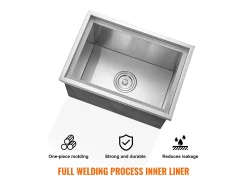 Geladeira Embutida SucceBuy, 51 x 35 x 30 cm, Baldes de Gelo de Aço Inoxidável com Tampa, Bar de Gelados para Cozinha Exterior