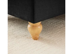 Grande Sofá 2 Lugares em Chenille - Capa Removível e 2 Almofadas - 194x83.5x93cm - Preto
