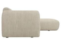 Grande sofá de canto direito em veludo canelado bege POGNI