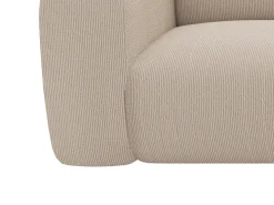 Grande sofá de canto direito com encosto chaise-longue veludo bege POGNI Maison Céphy