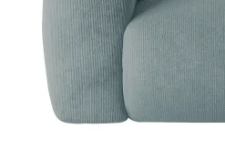 Grande sofá de canto direito em veludo canelado azul estilo design POGNI da Maison Céphy