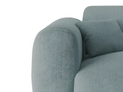 Grande sofá de canto direito em veludo canelado azul estilo design POGNI da Maison Céphy