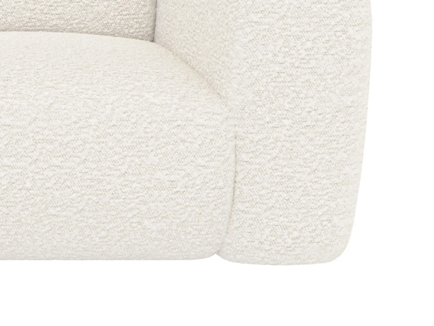 Grande sofá de canto esquerdo com encosto chaise-longue tecido bouclé POGNI Maison Céphy