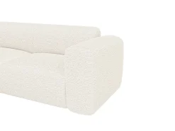 Grande sofá de canto esquerdo com encosto chaise-longue tecido bouclé POGNI Maison Céphy