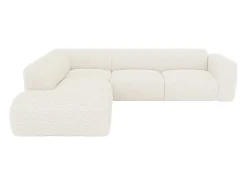 Grande sofá de canto esquerdo com encosto chaise-longue tecido bouclé POGNI Maison Céphy