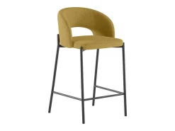 Greta - Banqueta de tecido amarelo - Conjunto de 2 peças