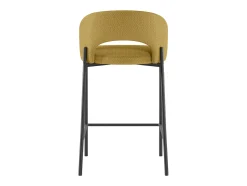 Greta - Banqueta de tecido amarelo - Conjunto de 2 peças