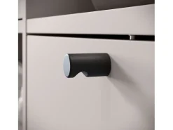 Guarda roupa moderna 90 cm roupeiro de entrada com espelho prateleiras e varão mate bege caxemira