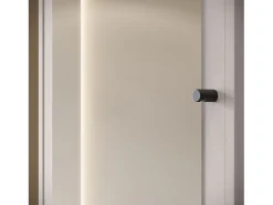 Guarda roupa moderna 90 cm roupeiro de entrada com espelho prateleiras e varão mate bege caxemira