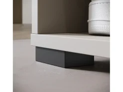 Guarda roupa moderna 90 cm roupeiro de entrada com espelho prateleiras e varão mate bege caxemira