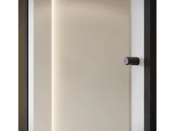 Guarda roupa moderna 90 cm roupeiro de entrada com espelho prateleiras e varão mate matera branco