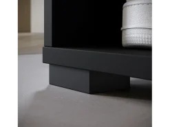 Guarda roupa moderna 90 cm roupeiro de entrada com espelho prateleiras e varão mate grafite preto