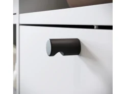 Guarda roupa moderna 90 cm roupeiro de entrada com espelho prateleiras e varão mate branco