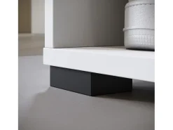 Guarda roupa moderna 90 cm roupeiro de entrada com espelho prateleiras e varão mate branco