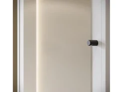 Guarda roupa moderna 90 cm roupeiro de entrada com espelho prateleiras e varão mate branco