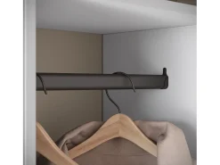 Guarda roupa moderna 90 cm roupeiro de entrada com espelho prateleiras e varão mate branco