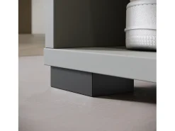 Guarda roupa moderna 90 cm roupeiro de entrada com espelho prateleiras e varão mate cinzento pallad