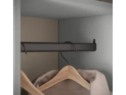 Guarda roupa moderna 90 cm roupeiro de entrada com espelho prateleiras e varão mate cinzento pallad